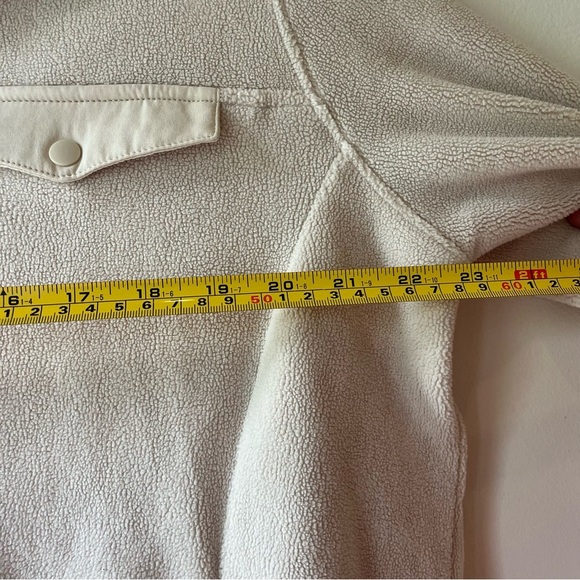 32 Degrees HEAT Beige Fleece Pullover Sweater L Sherpa Snap Collar Cozy Warm - Picture 8 of 11